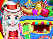 بائع الحلوى والايس كريم Baby Elsa Selling Candy Day
