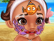 فن الرسم العاب رسم على الوجه Baby Moana Face Art